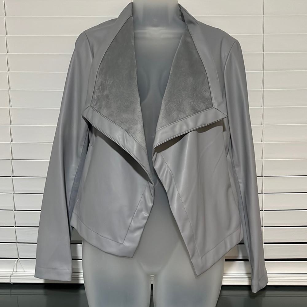 Chic faux leather fly away jacket